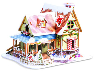 model 3D puzzle vánoční domek 19x17x14cm