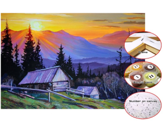 malování s čísly plátno 20x30cm chalupa